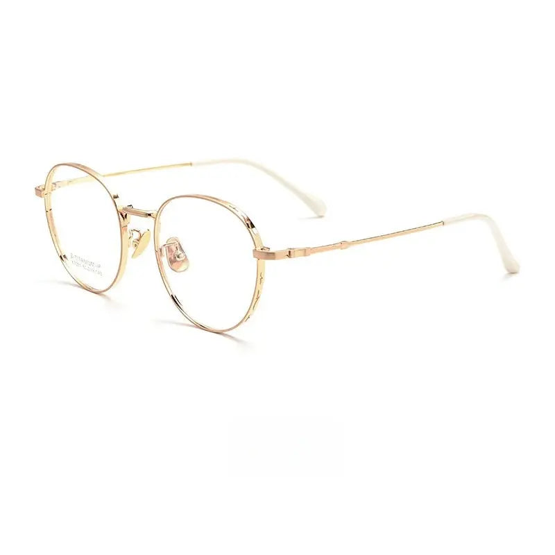 Women's Round Full Rim Titanium Prescription Glasses 50814 — view 5 | Rx Spectacle