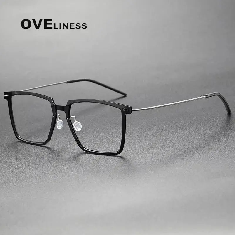Unisex Square Full Rim Titanium Prescription Glasses 366577 — view 3 | Rx Spectacle
