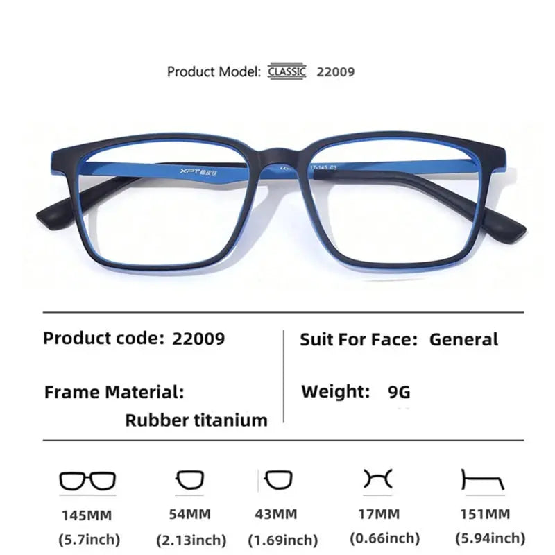 Unisex Square Full Rim Titanium Reading Glasses 722009 — view 2 | Rx Spectacle