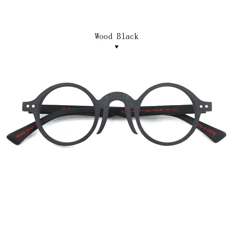 Women's Round Full Rim Wood Prescription Glasses 190600 — view 3 | Rx Spectacle