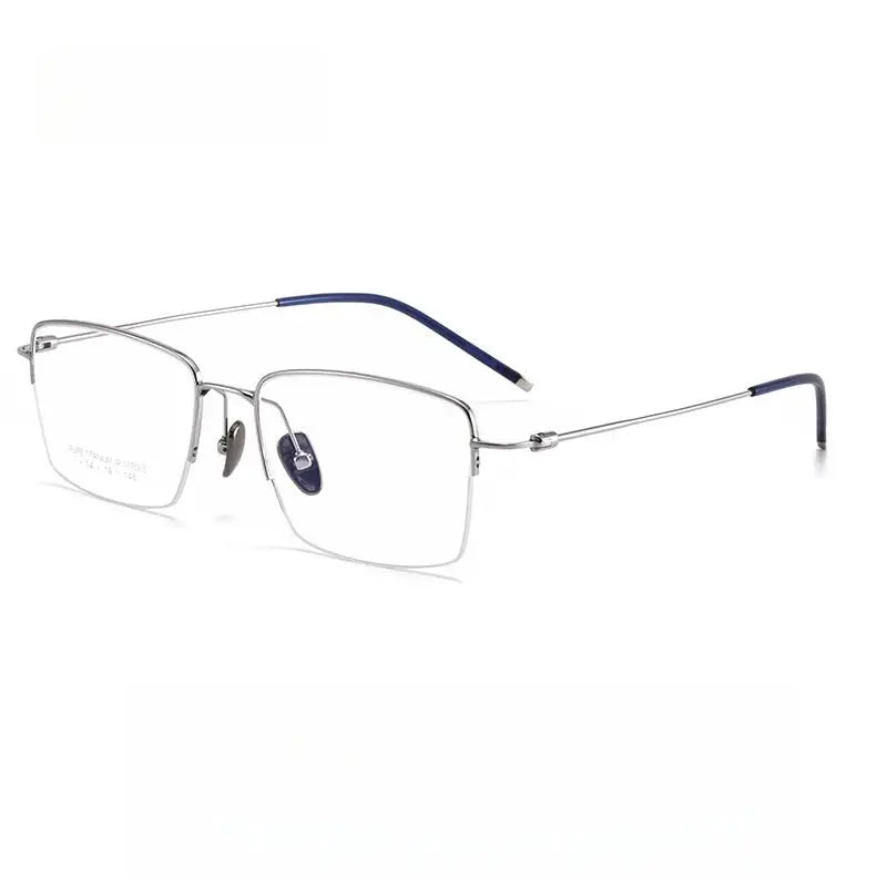 Men's Square Semi-Rimless Titanium Prescription Glasses 81775 — view 4 | Rx Spectacle