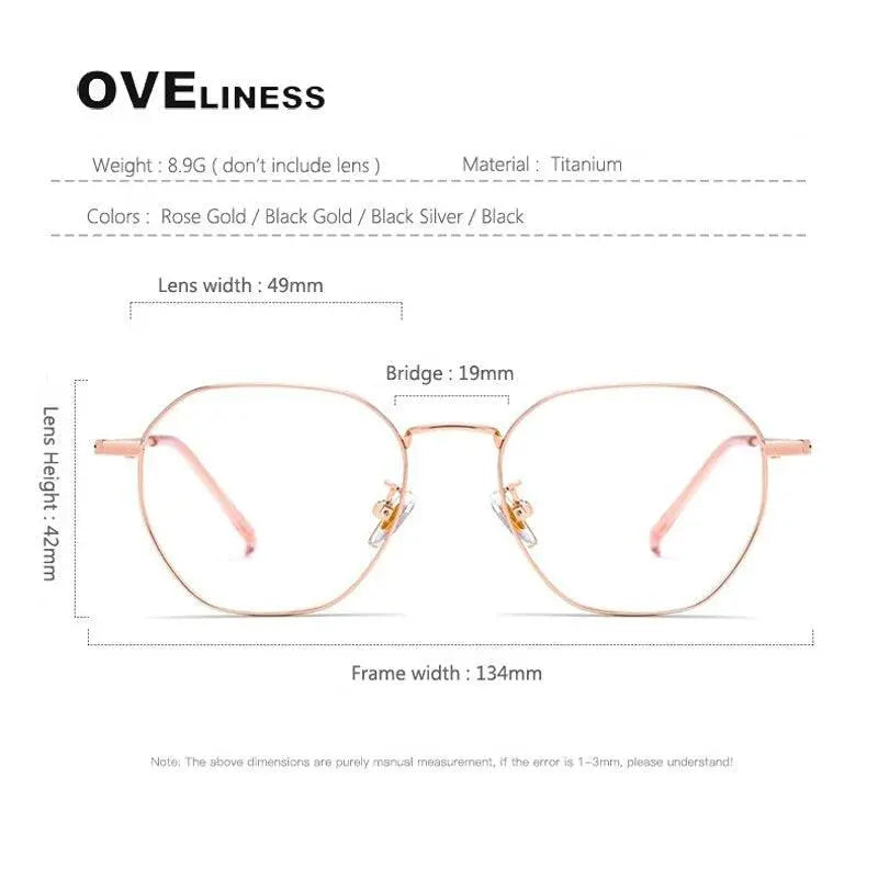 Women's Round Full Rim Titanium Prescription Glasses 2018 — view 8 | Rx Spectacle