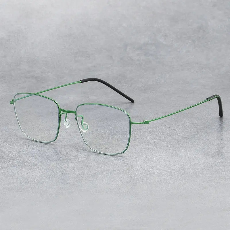 Women's Square Full Rim Titanium Screwless Prescription Glasses 45530 — view 6 | Rx Spectacle