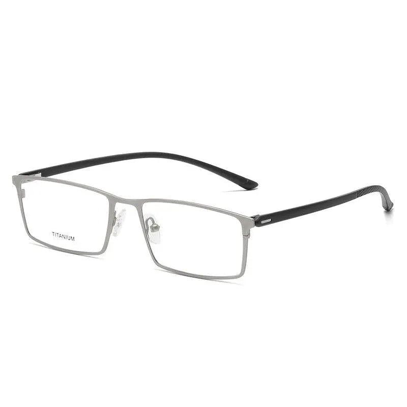 Unisex Square Full Rim Titanium Prescription Glasses P9850 — view 5 | Rx Spectacle