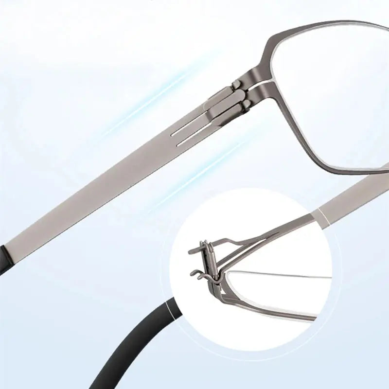 Unisex Square Semi-Rimless Stainless Steel Prescription Glasses 49006 — view 2 | Rx Spectacle