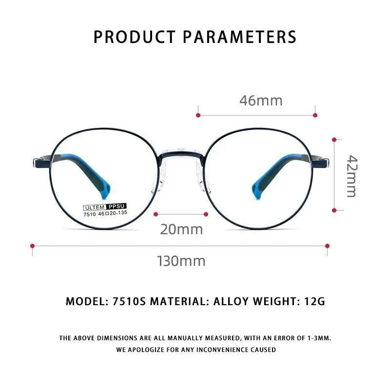 Unisex Round Full Rim TR90 Prescription Glasses 7510S — view 8 | Rx Spectacle