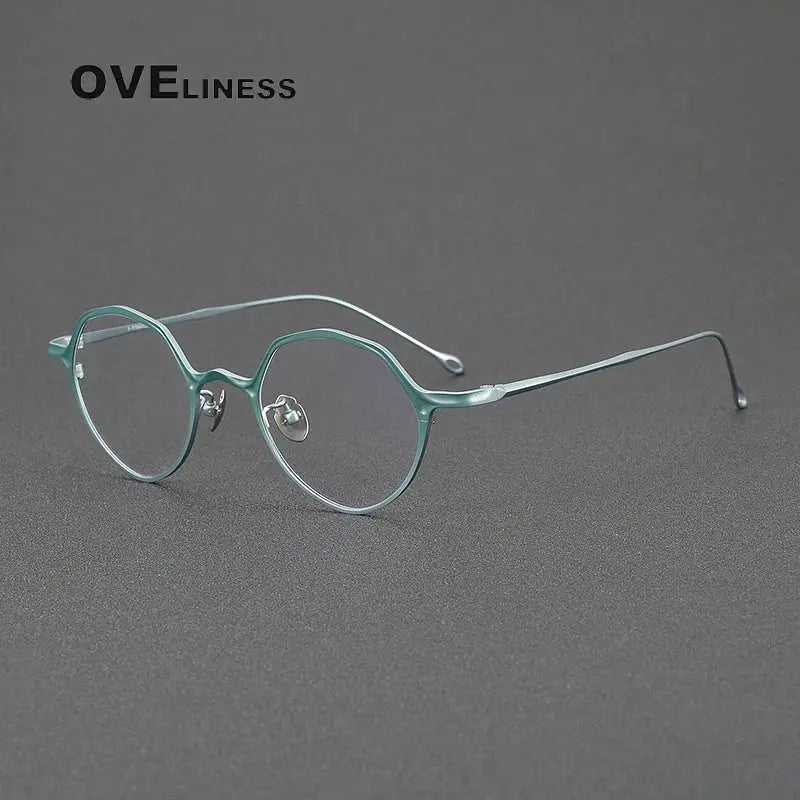 Unisex Irregular Full Rim Titanium Prescription Glasses 81019 — view 4 | Rx Spectacle