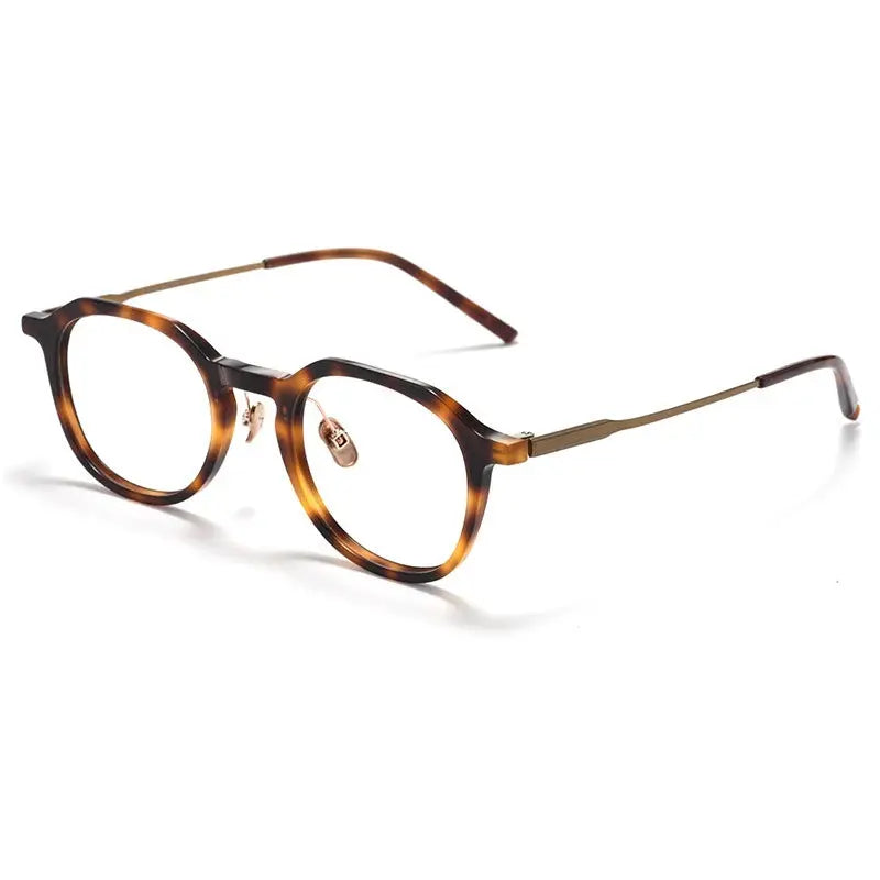 Unisex Oval Full Rim Titanium Flat Top Prescription Glasses 368112 — view 6 | Rx Spectacle