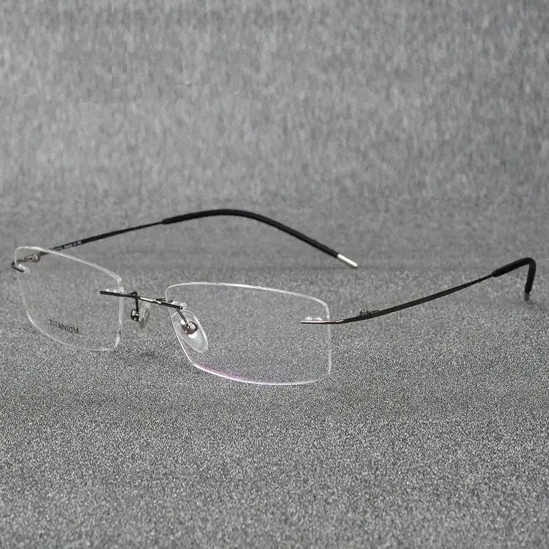 Women's Square Rimless Titanium Prescription Glasses 96210 — view 11 | Rx Spectacle