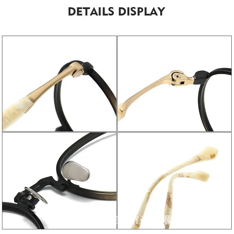 Women's Round Full Rim Titanium Prescription Glasses S808 — view 6 | Rx Spectacle
