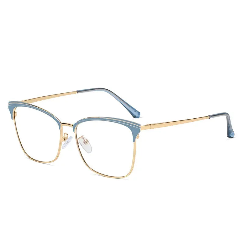 Women's Cat Eye Full Rim Alloy Prescription Glasses 95801 — view 3 | Rx Spectacle