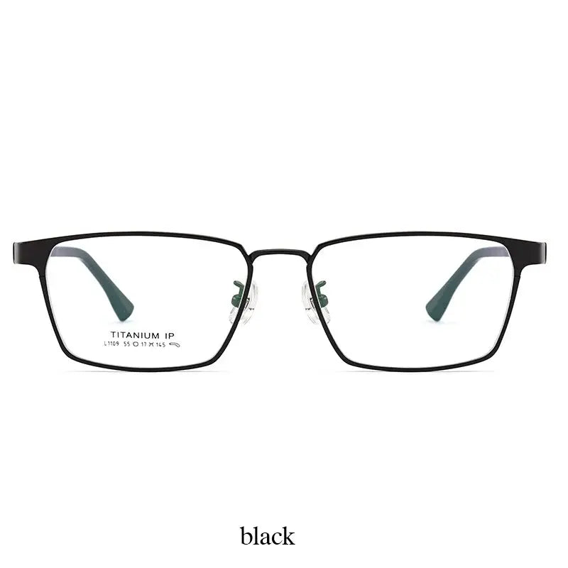 Unisex Polygon Full Rim Titanium Oversized Prescription Glasses 51109 — view 5 | Rx Spectacle