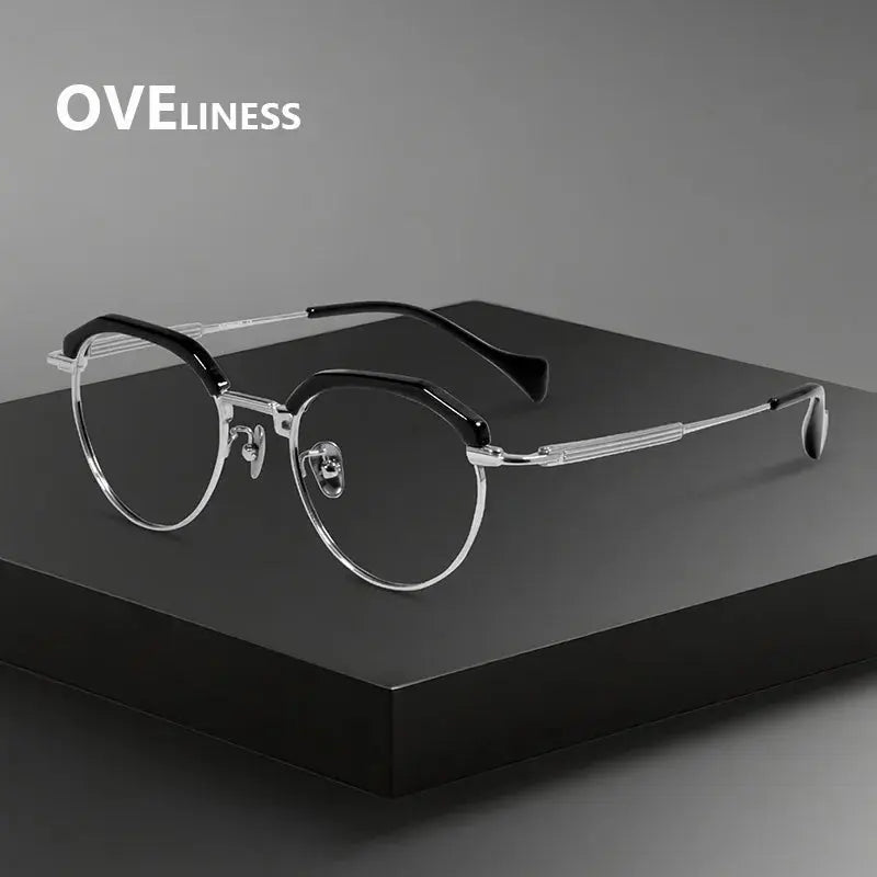 Women's Oval Full Rim Titanium Prescription Glasses 96020 — view 6 | Rx Spectacle