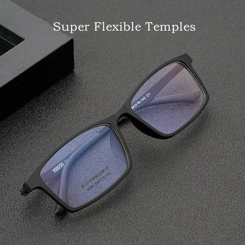 Unisex Square Full Rim Titanium Prescription Glasses 023094 — view 8 | Rx Spectacle