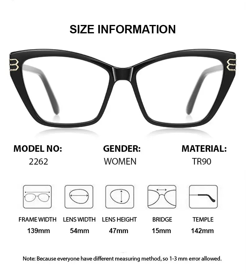Women's Cat Eye Full Rim TR90 Prescription Glasses 882262 — view 2 | Rx Spectacle
