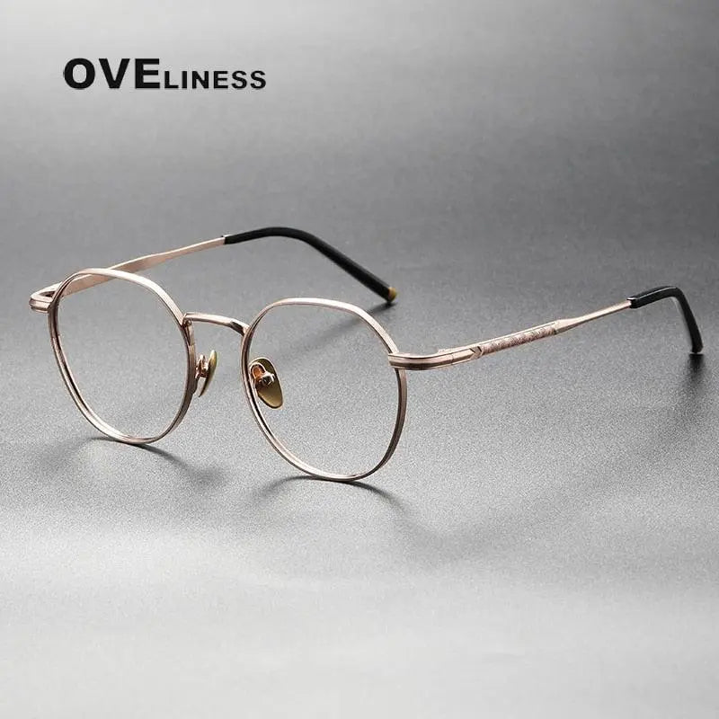 Unisex Round Full Rim Titanium Prescription Glasses — view 4 | Rx Spectacle