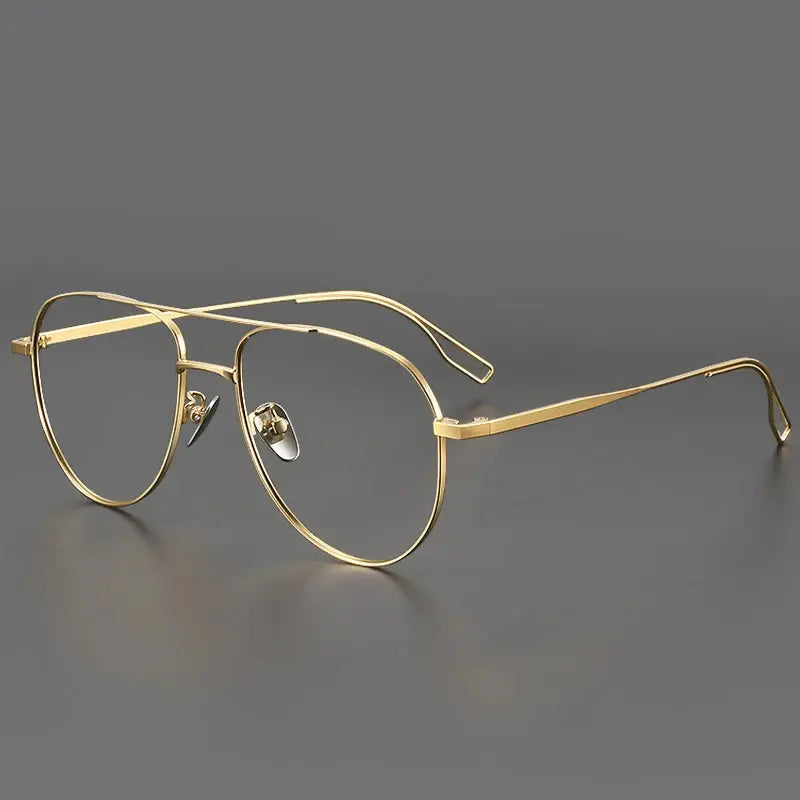 Men's Oval Full Rim Titanium Double Bridge Prescription Glasses 106779 — view 5 | Rx Spectacle