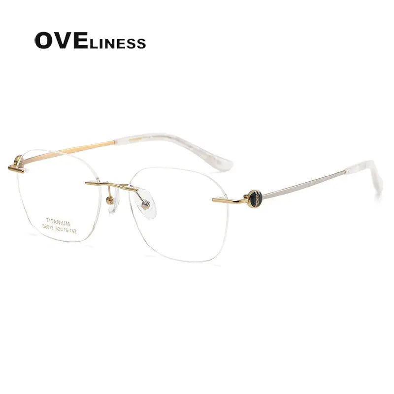 Women's Oval Rimless Titanium Prescription Glasses 196012 — view 7 | Rx Spectacle