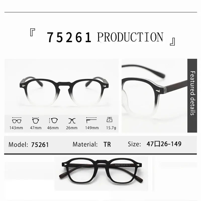 Unisex Square Full Rim TR90 Reading Glasses 75261 — view 2 | Rx Spectacle