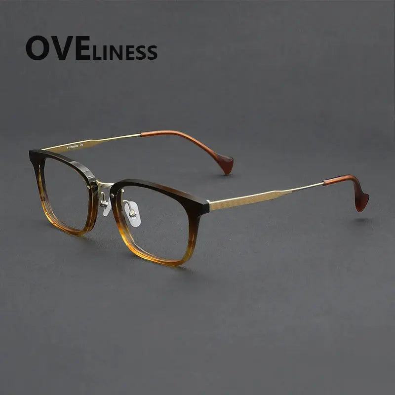 Unisex Square Full Rim Titanium Oversized Prescription Glasses 926016 — view 3 | Rx Spectacle