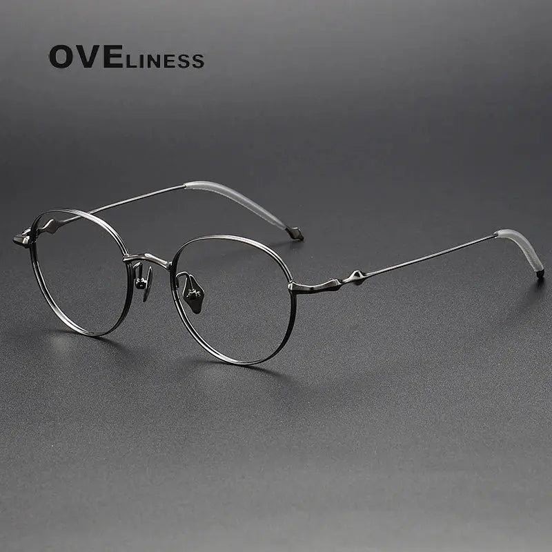 Women's Round Full Rim Titanium Prescription Glasses 369135 — view 3 | Rx Spectacle