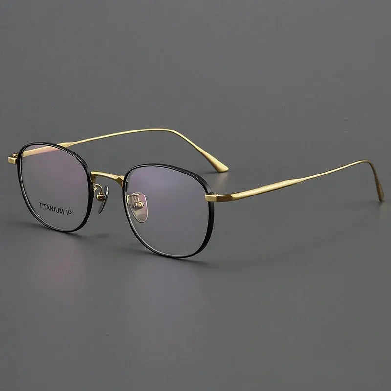 Unisex Round Full Rim Titanium Prescription Glasses Y4921 — view 6 | Rx Spectacle