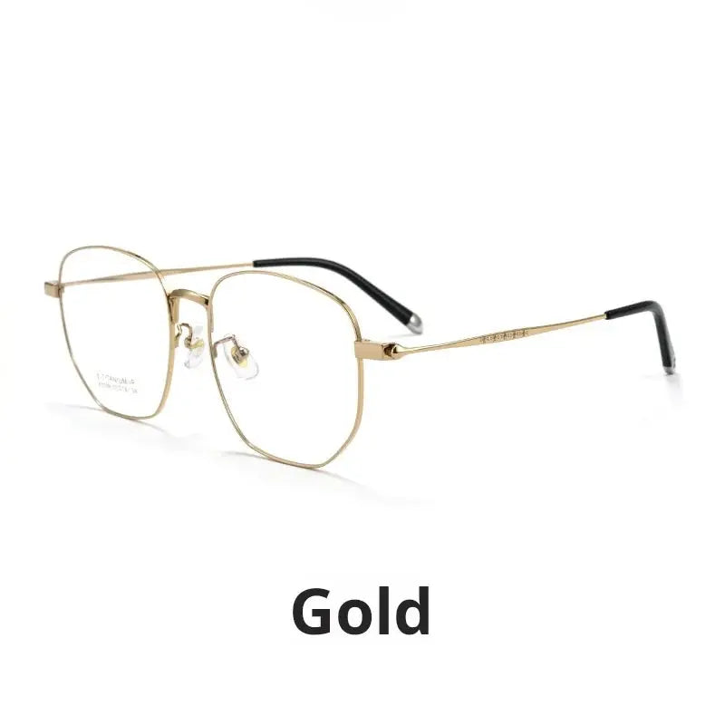 Unisex Polygon Full Rim Titanium Oversized Prescription Glasses 75109 — view 4 | Rx Spectacle