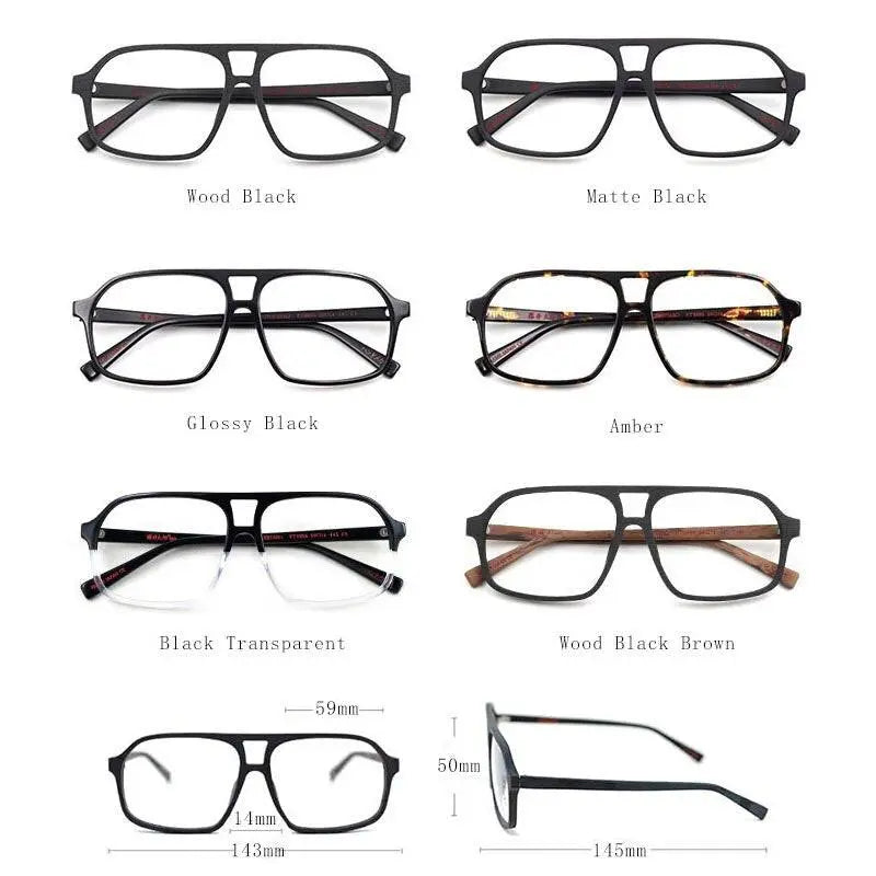 Unisex Square Full Rim Acetate Double Bridge Prescription Glasses Ft8896 — view 8 | Rx Spectacle