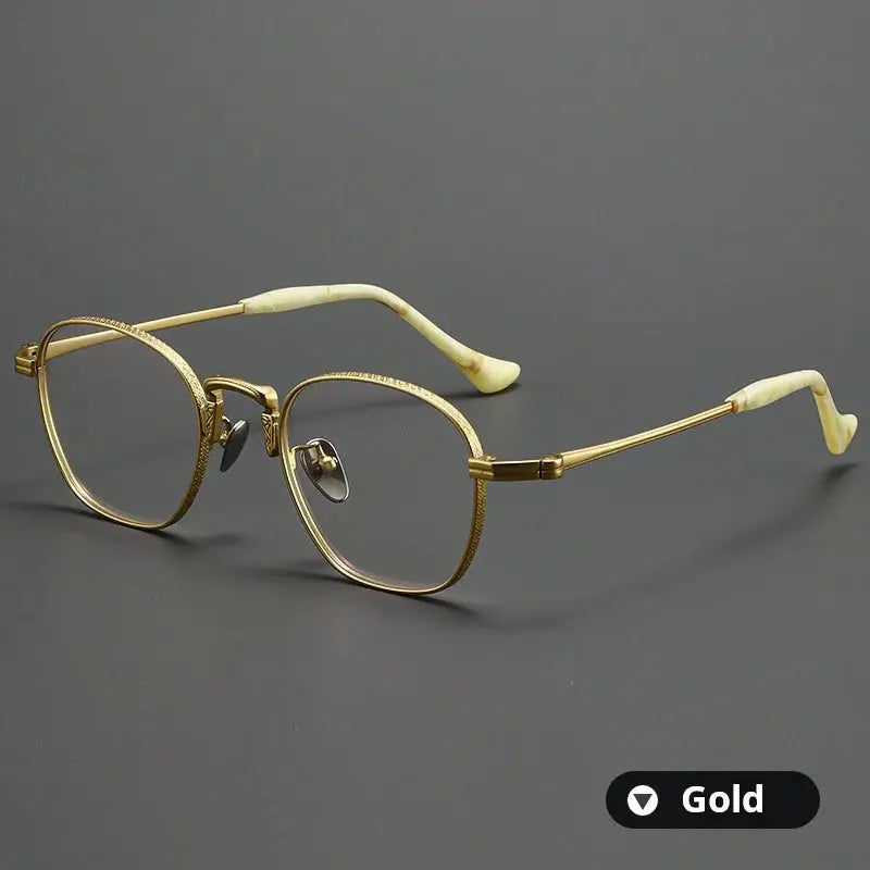 Men's Round Full Rim Titanium Prescription Glasses 808501 — view 4 | Rx Spectacle
