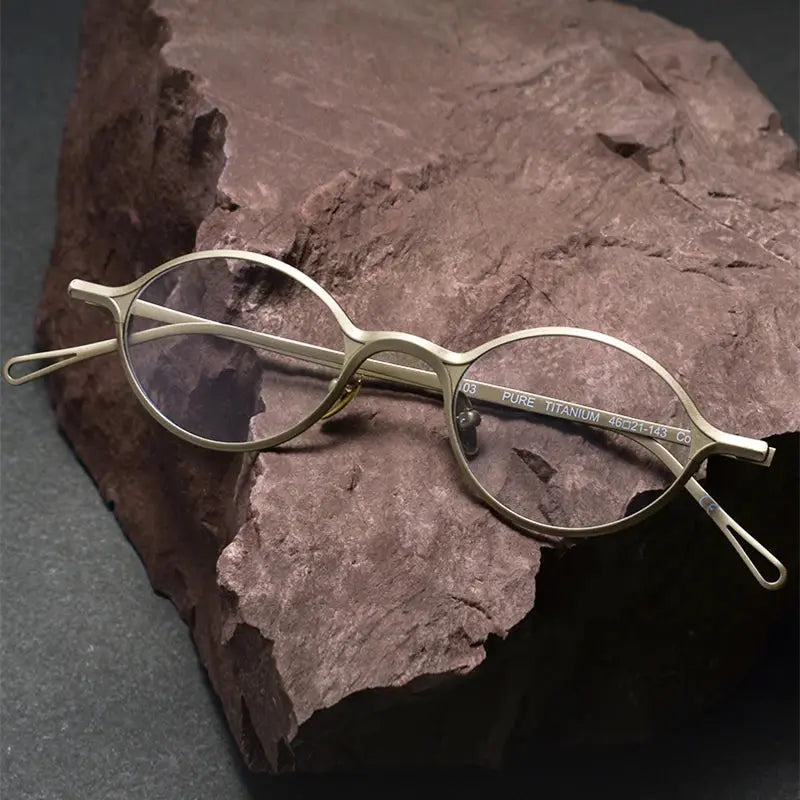 Unisex Oval Full Rim Titanium Prescription Glasses 1039 — view 8 | Rx Spectacle