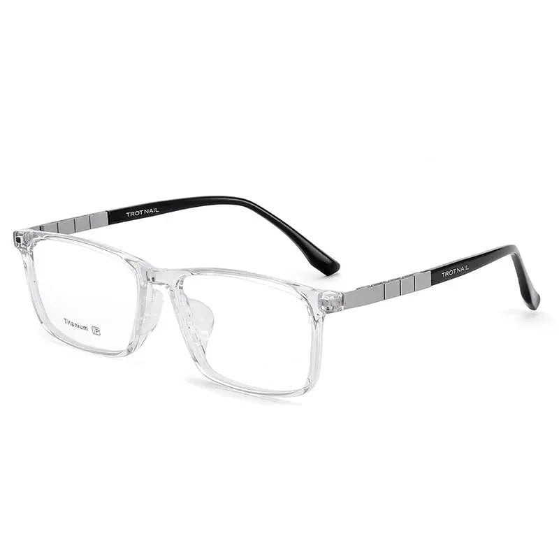 Men's Square Full Rim Titanium Prescription Glasses 23070 — view 7 | Rx Spectacle