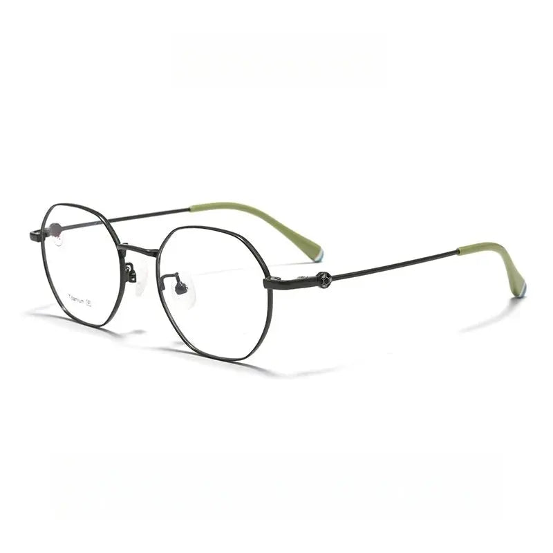 Unisex Round Full Rim Alloy Flat Top Prescription Glasses 710185 — view 4 | Rx Spectacle