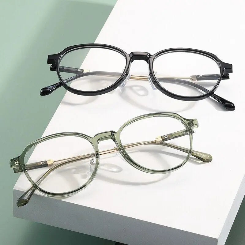 Unisex Round Full Rim Alloy Flat Top Prescription Glasses 81288 — view 8 | Rx Spectacle