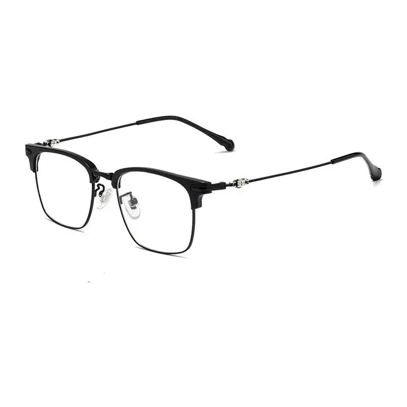 Unisex Square Full Rim Titanium Reading Glasses 8366 — view 6 | Rx Spectacle