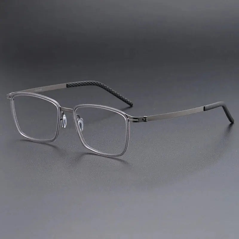 Men's Square Full Rim Titanium Oversized Prescription Glasses 698009 — view 5 | Rx Spectacle