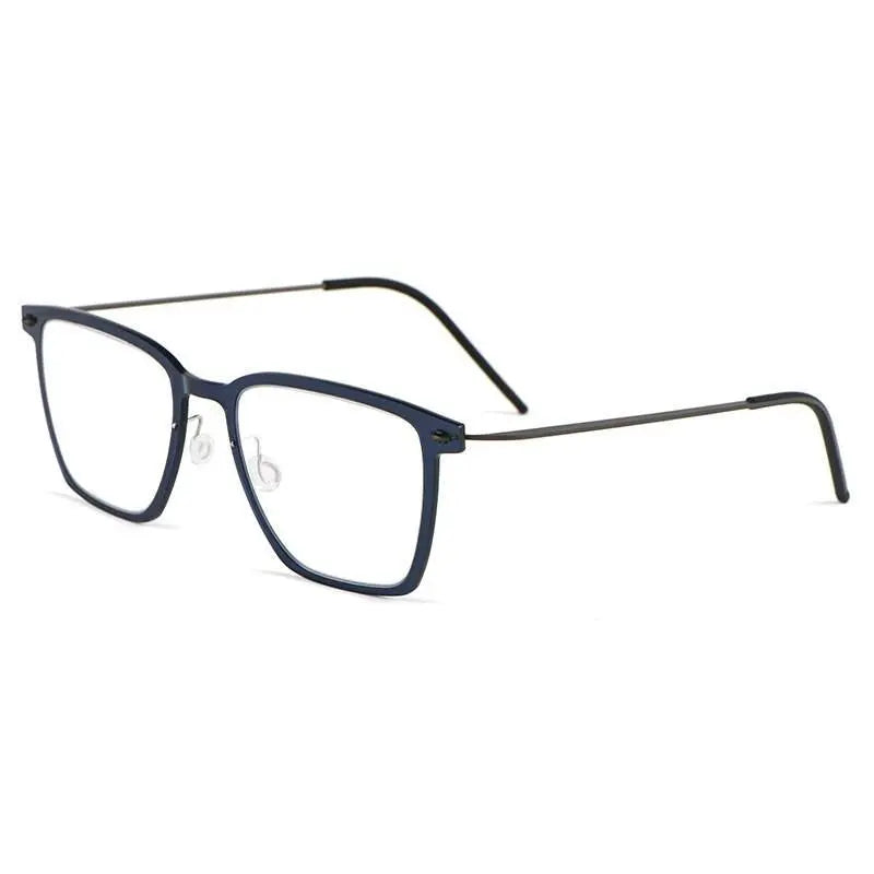 Unisex Square Full Rim Titanium Screwless Prescription Glasses 6554nd — view 4 | Rx Spectacle