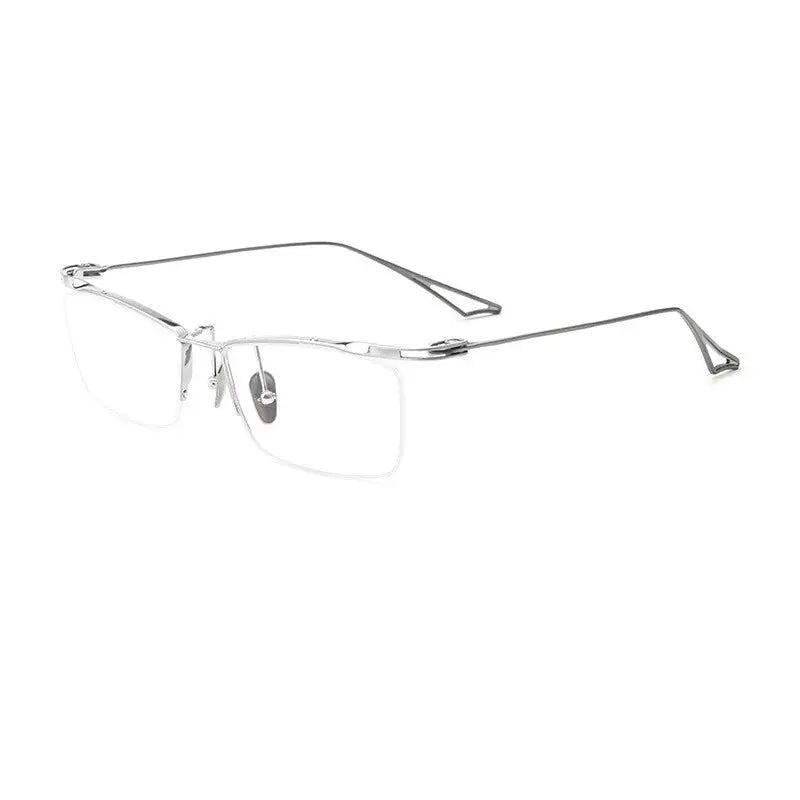 Unisex Browline Semi-Rimless Titanium Prescription Glasses 2266 — view 8 | Rx Spectacle