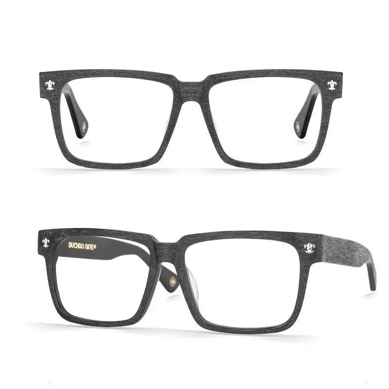 Unisex Square Full Rim Wood Oversized Prescription Glasses Jk040 — view 6 | Rx Spectacle