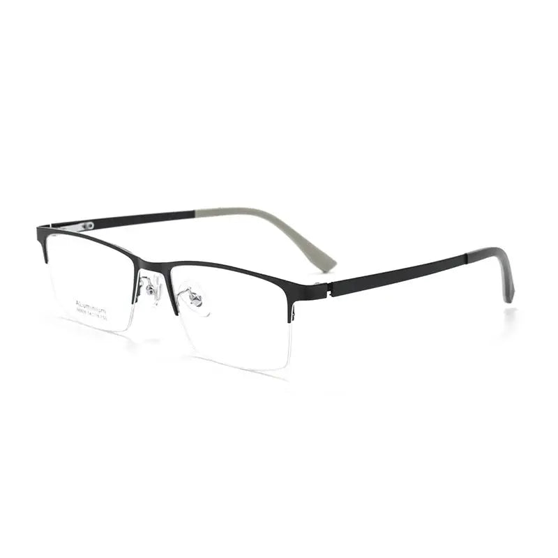 Men's Square Semi-Rimless Alloy Prescription Glasses 636809 — view 6 | Rx Spectacle