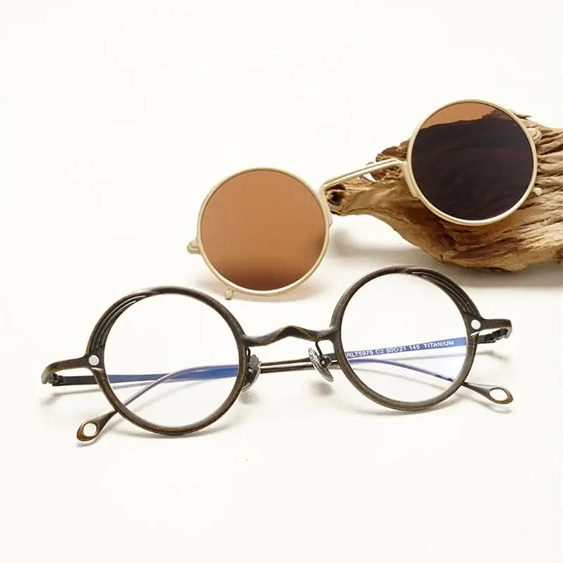 Unisex Round Full Rim Titanium Clip-On Prescription Glasses 15975 — view 1 | Rx Spectacle