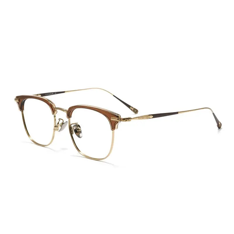Unisex Square Full Rim Titanium Prescription Glasses 380901 — view 6 | Rx Spectacle