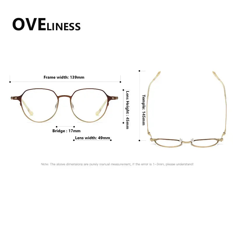Women's Round Full Rim Titanium Prescription Glasses 22314 — view 2 | Rx Spectacle