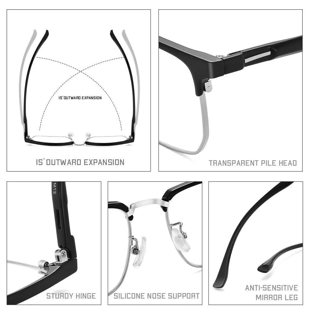 Unisex Square Full Rim TR90 Prescription Glasses Tm12 — view 7 | Rx Spectacle
