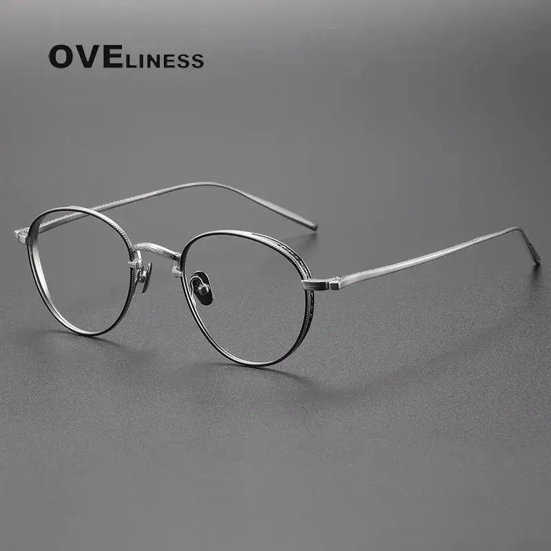 Women's Oval Full Rim Titanium Prescription Glasses 63096 — view 5 | Rx Spectacle