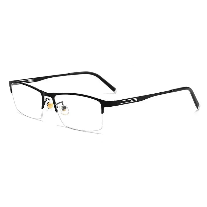 Men's Square Semi-Rimless Titanium Prescription Glasses 715180 — view 5 | Rx Spectacle