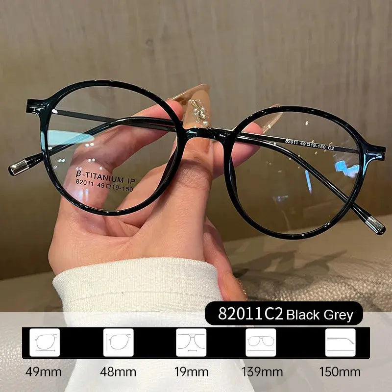 Women's Oval Full Rim Titanium Prescription Glasses 82011 — view 3 | Rx Spectacle