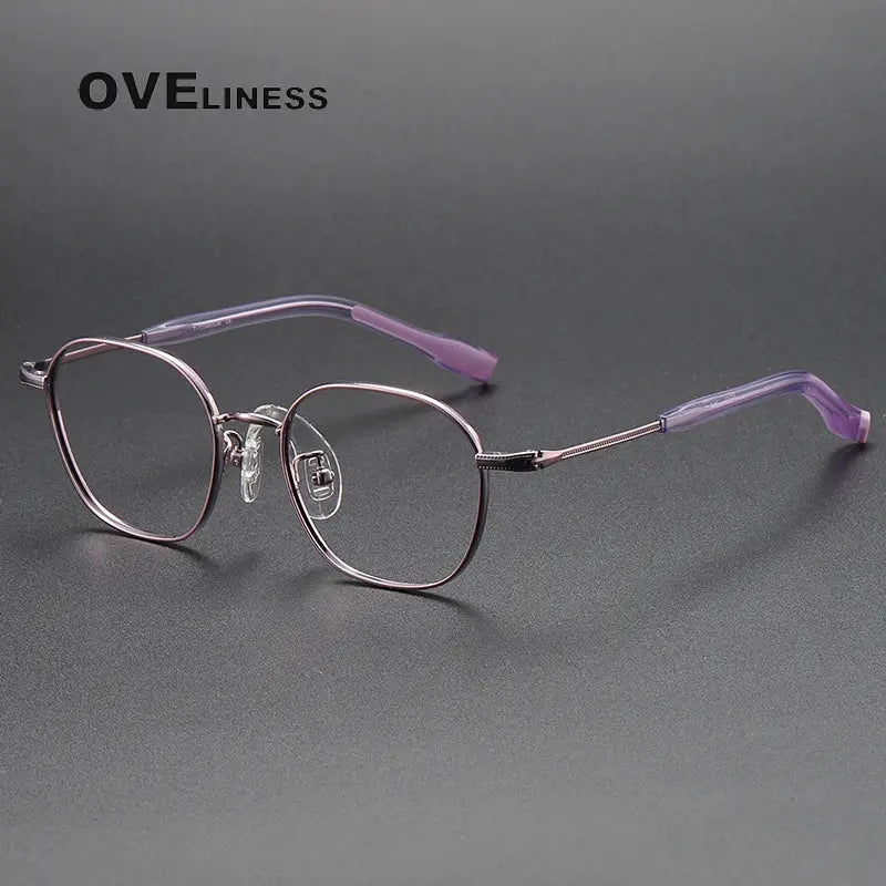 Unisex Polygon Full Rim Titanium Prescription Glasses O80941 — view 11 | Rx Spectacle