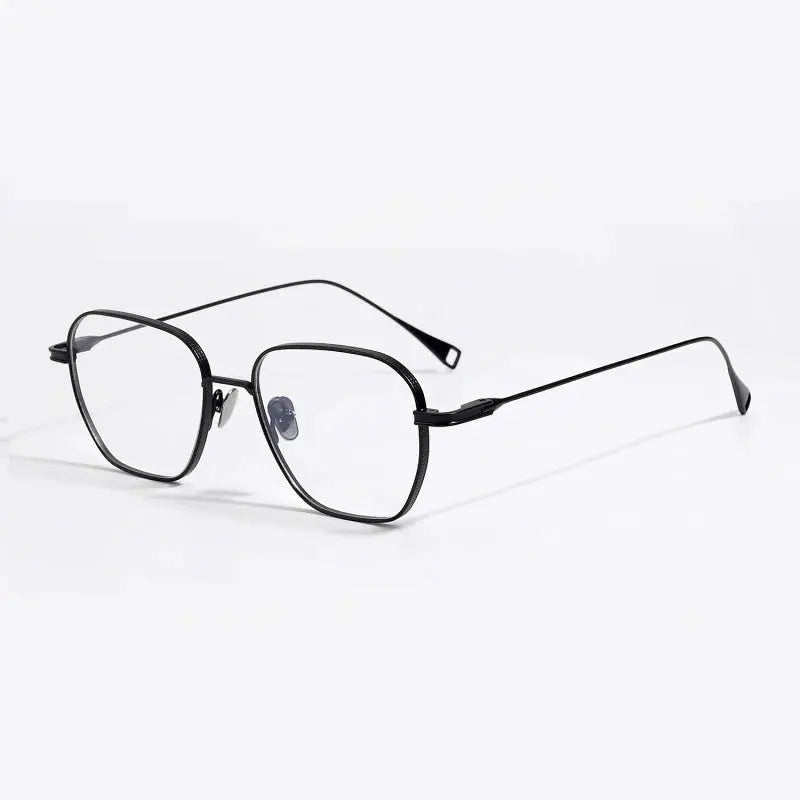 Unisex Square Full Rim Titanium Prescription Glasses 49013 — view 5 | Rx Spectacle