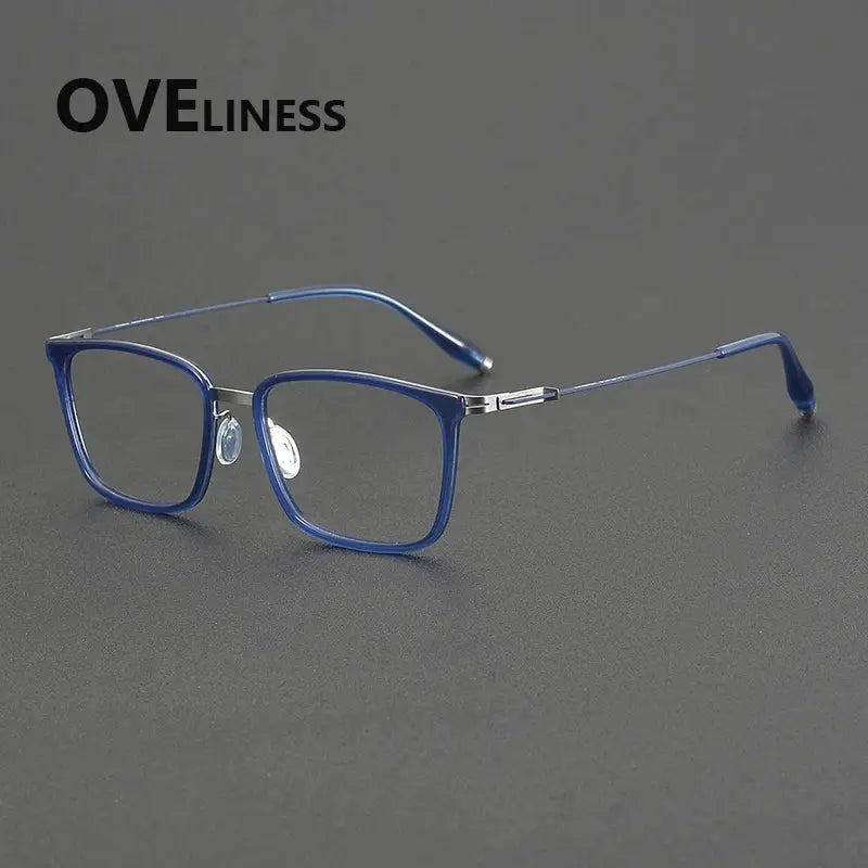 Unisex Square Full Rim Titanium Prescription Glasses 22502 — view 7 | Rx Spectacle