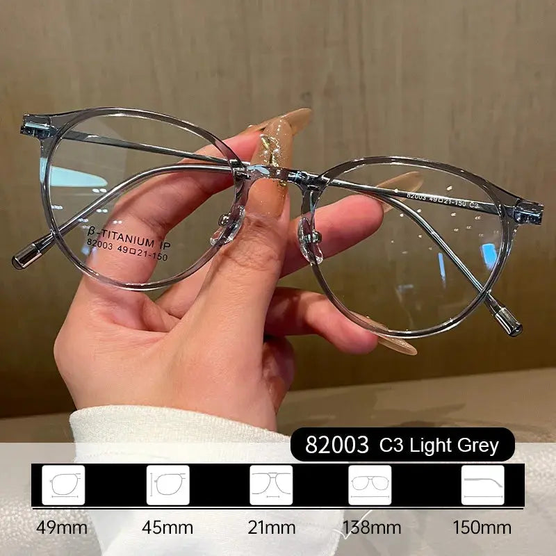 Women's Oval Full Rim Titanium Prescription Glasses 82003 — view 4 | Rx Spectacle